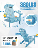YEFU® Plastic Adirondack Chair with Wood Texture