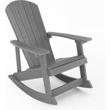 Gray Adirondack Rocking Chair,Patio Rocker Chair with Wide Back Grey 
