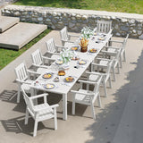 YEFU Outdoor Table and Chairs Set (7–12 Piece Options)12-Piece Set: 2 tables + 10 chairs-white
