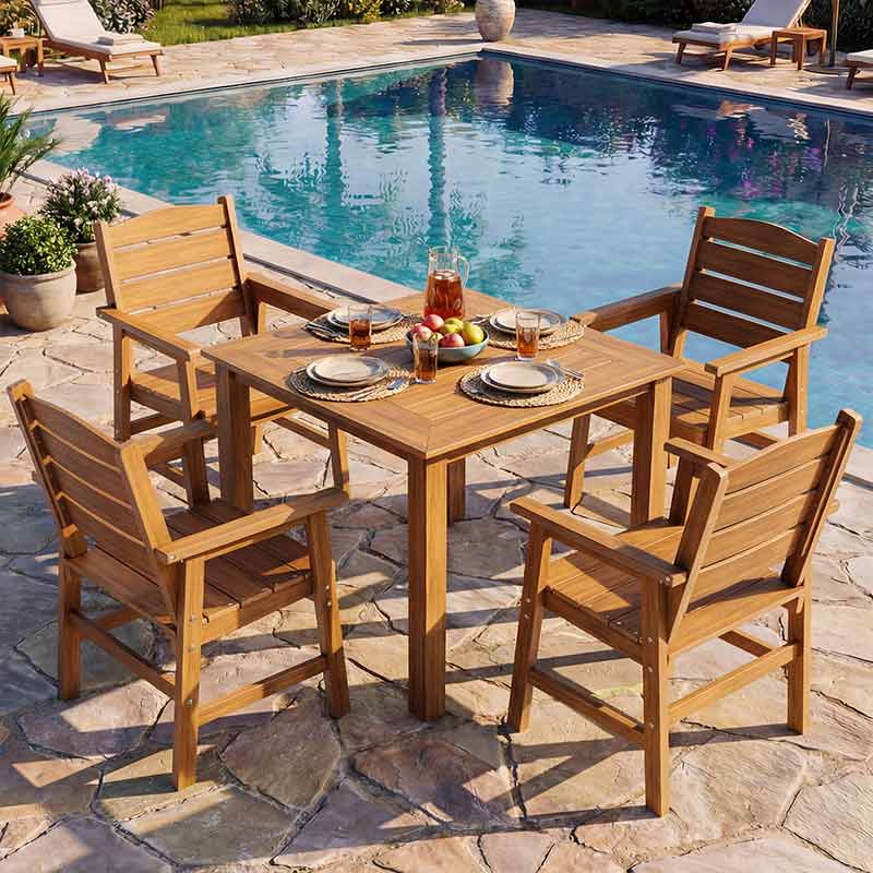 YEFU® Modern Square Patio Table and Chairs Set
