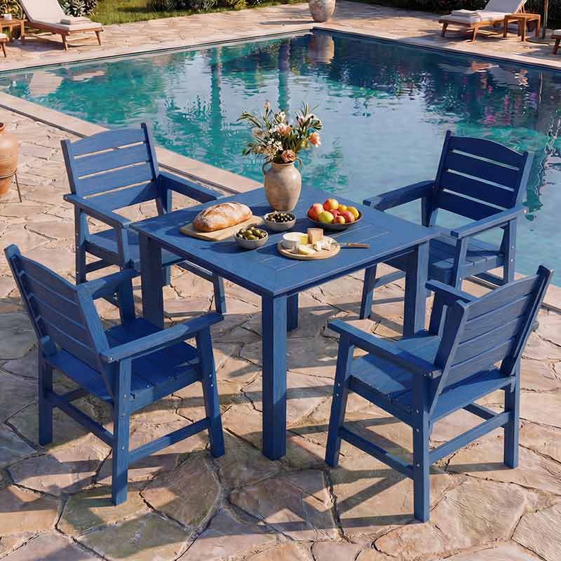 YEFU® Modern Square Patio Table and Chairs Set