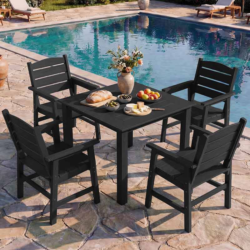 YEFU® Modern Square Patio Table and Chairs Set