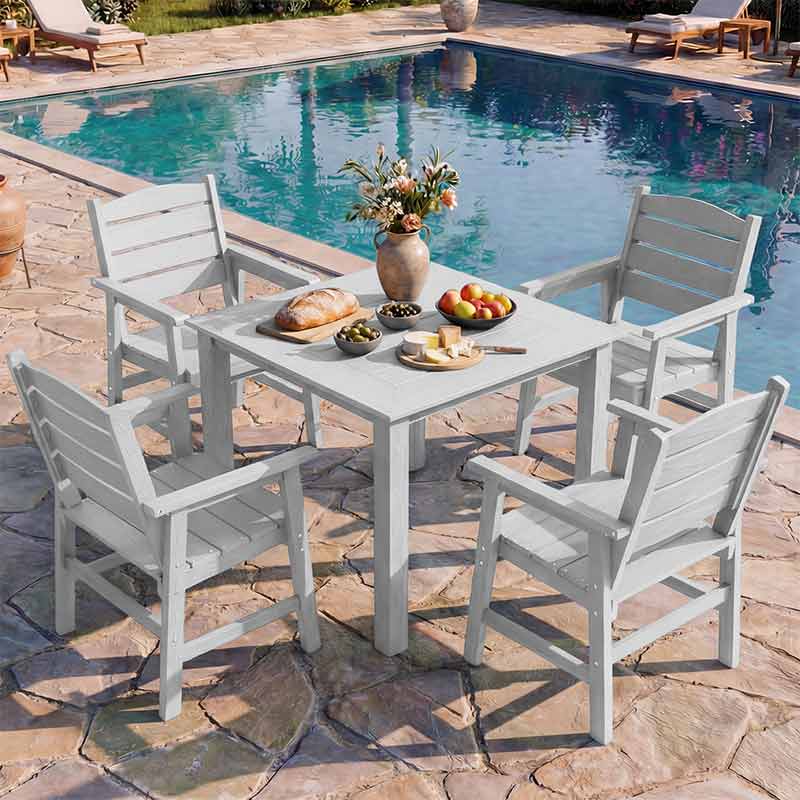 YEFU® Modern Square Patio Table and Chairs Set