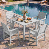 YEFU® Modern Square Patio Table and Chairs Set