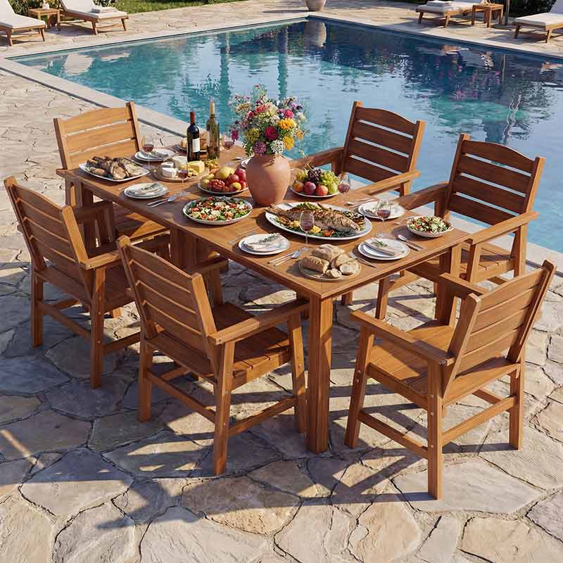 YEFU® Modern Square Patio Table and Chairs Set