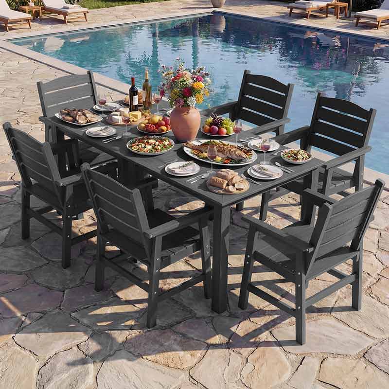 YEFU® Modern Square Patio Table and Chairs Set