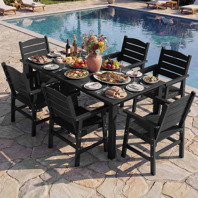 YEFU® Modern Square Patio Table and Chairs Set