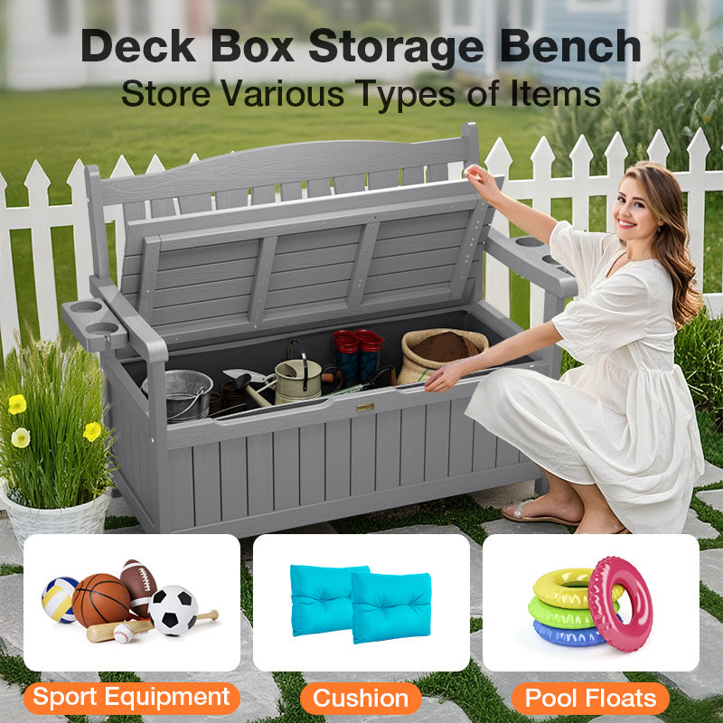 YEFU®︎ Outdoor Storage Bench – Weatherproof & Durable