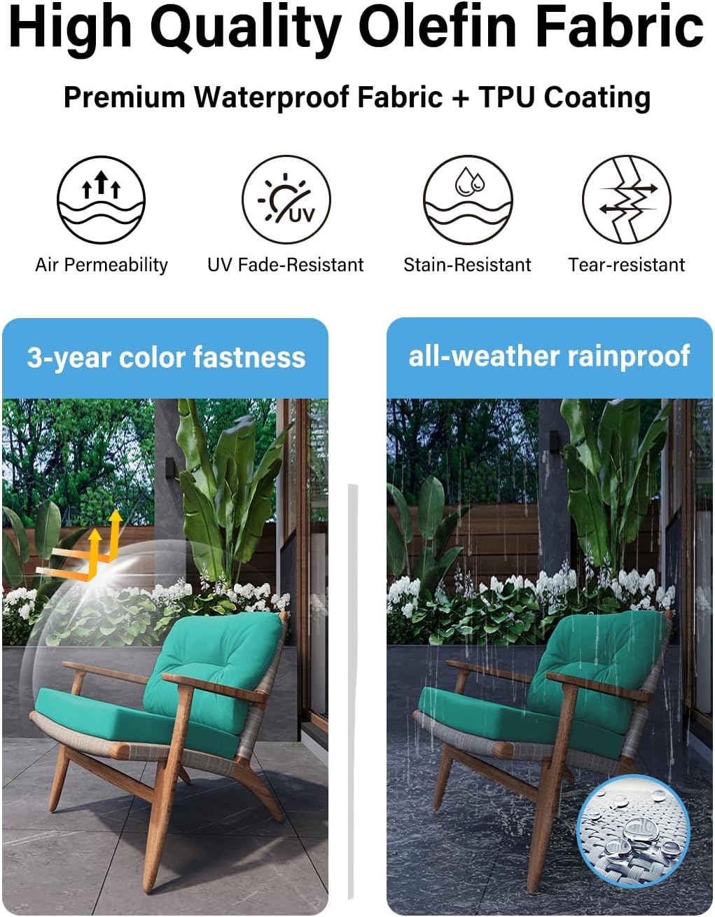 YEFU®︎ Double Waterproof Chair Cushions