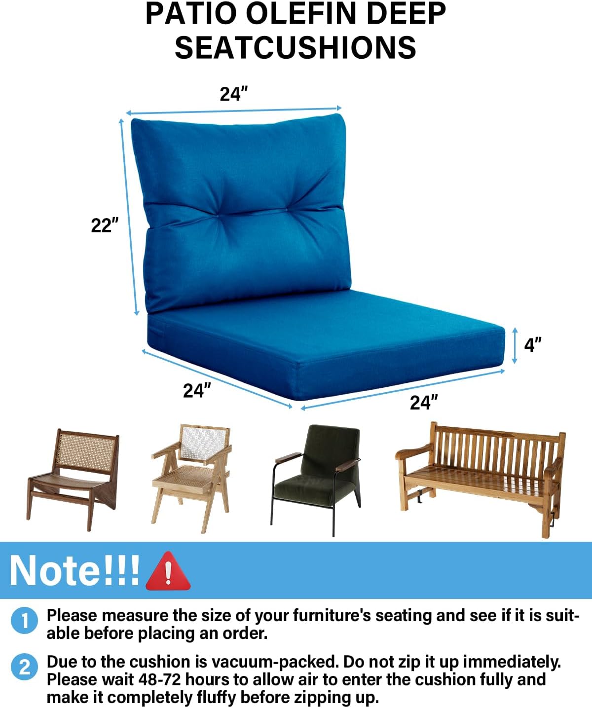 YEFU®︎ Outdoor Chair Cushions with Straps