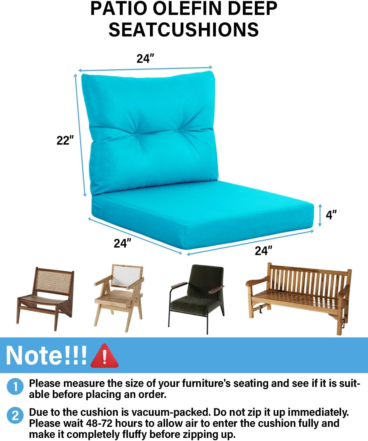 YEFU®︎ Outdoor Deep Seat Cushions Set