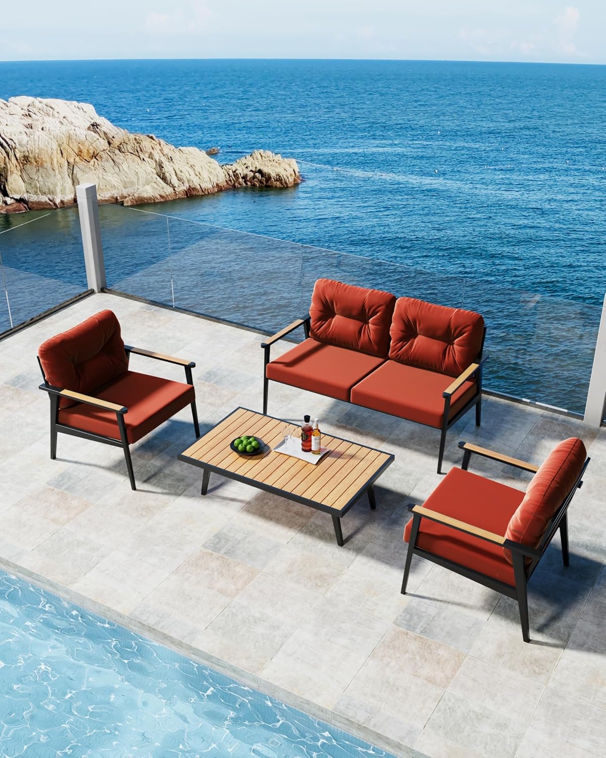 YEFU®︎ Fade-Resistant Outdoor Sofa Cushion Set