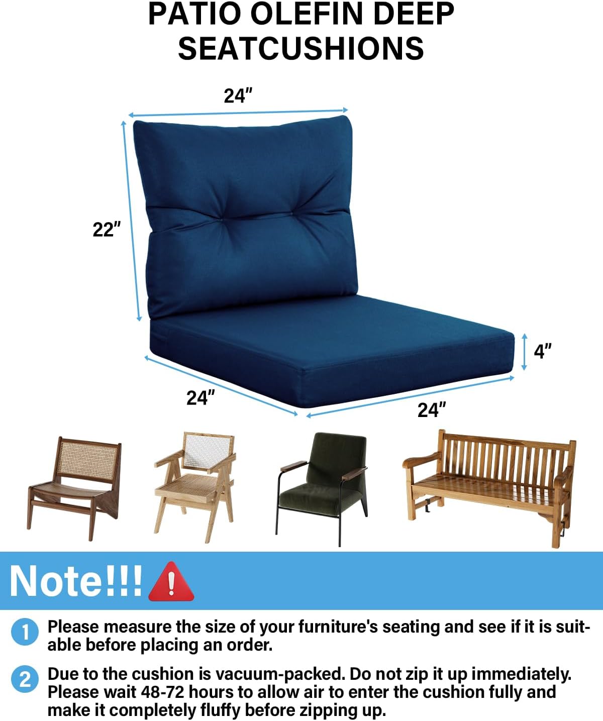 YEFU®︎ All-Weather Waterproof Patio Cushion Set