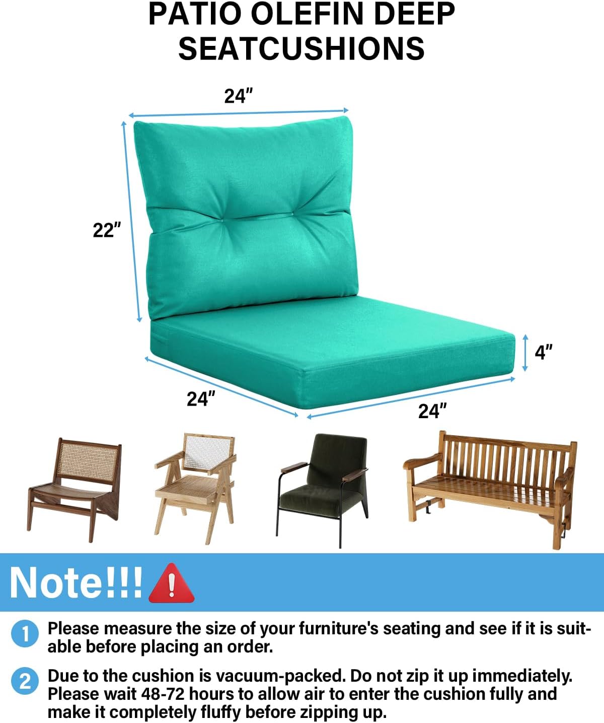 YEFU®︎ Double Waterproof Chair Cushions