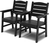 YEFU Outdoor Dining Chairs Set of 2, HIPS All Weather, Black, 350lbs
