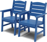YEFU Outdoor Dining Chairs Set of 2, HIPS All Weather, Blue, 350lbs

