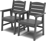 YEFU Outdoor Dining Chairs Set of 2, HIPS All Weather, Grey, 350lbs
