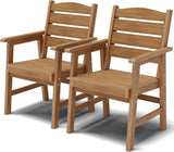 YEFU Outdoor Dining Chairs Set of 2, HIPS All Weather, Teak, 350lbs
