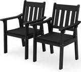 YEFU Outdoor Patio Chairs Set of 2, Weather Resistant HIPS, Black
Size: 2-Chairs