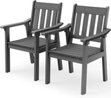 YEFU Outdoor Patio Chairs Set of 2, Weather Resistant HIPS, Grey
Size: 2-Chairs

