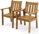 YEFU Outdoor Patio Chairs Set of 2, Weather Resistant HIPS, Teak
Size: 2-Chairs