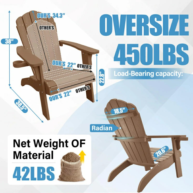 YEFU®︎ Oversized Patio Adirondack Chair