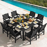 YEFU® HIPS Long Patio Dining Table Set