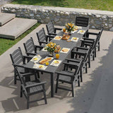 YEFU® HIPS Long Patio Dining Table Set