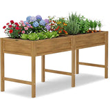 YEFU Raised Garden Bed with Legs: 72"×24"×30" Elevated Planter Box for Balcony to Plant Herbs Vegetables Flowers - Ergonomic Height Eliminates Kneeling & Bending While Planting Teak