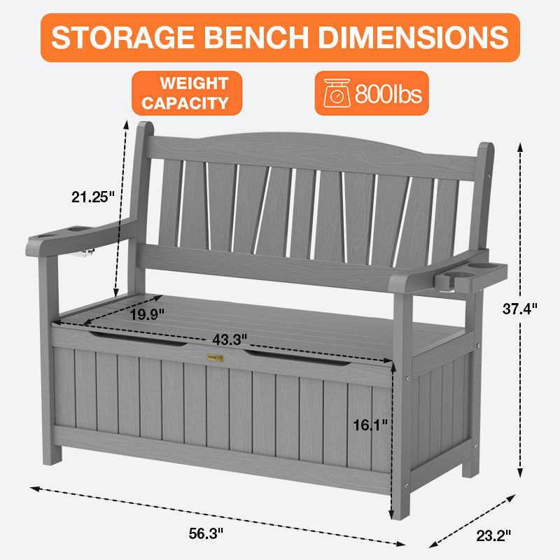 YEFU®︎ Outdoor Storage Bench – Weatherproof & Durable