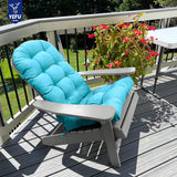 High Back Thick Outdoor Chair Cushion with PP Cotton & Ties, Fade & Water Resistant Olefin Anti-Slip Patio Cushions
