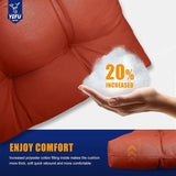 We use waterproof, stain resistant and fade resistant outdoor polyester olefin fabric, which is 20% thicker than the market Adirondack chair cushion, with good resilience and is not easy to deform, and resistant to shrinking and wrinkling.