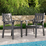 Backrest detail of YEFU Outdoor Chair – Dark Gray Slatted Design
