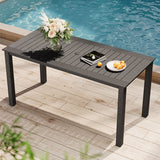 Close-up of YEFU Gray HIPS Tabletop with Real Wood Look Texture