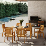 YEFU HIPS Patio Dining Set by the pool – weather-resistant teak finish furniture for 6